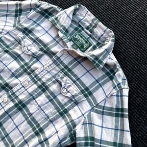 American Eagle Flannel Shirt Plaid Button‎ Up Long Sleeve Green Blue Mens S